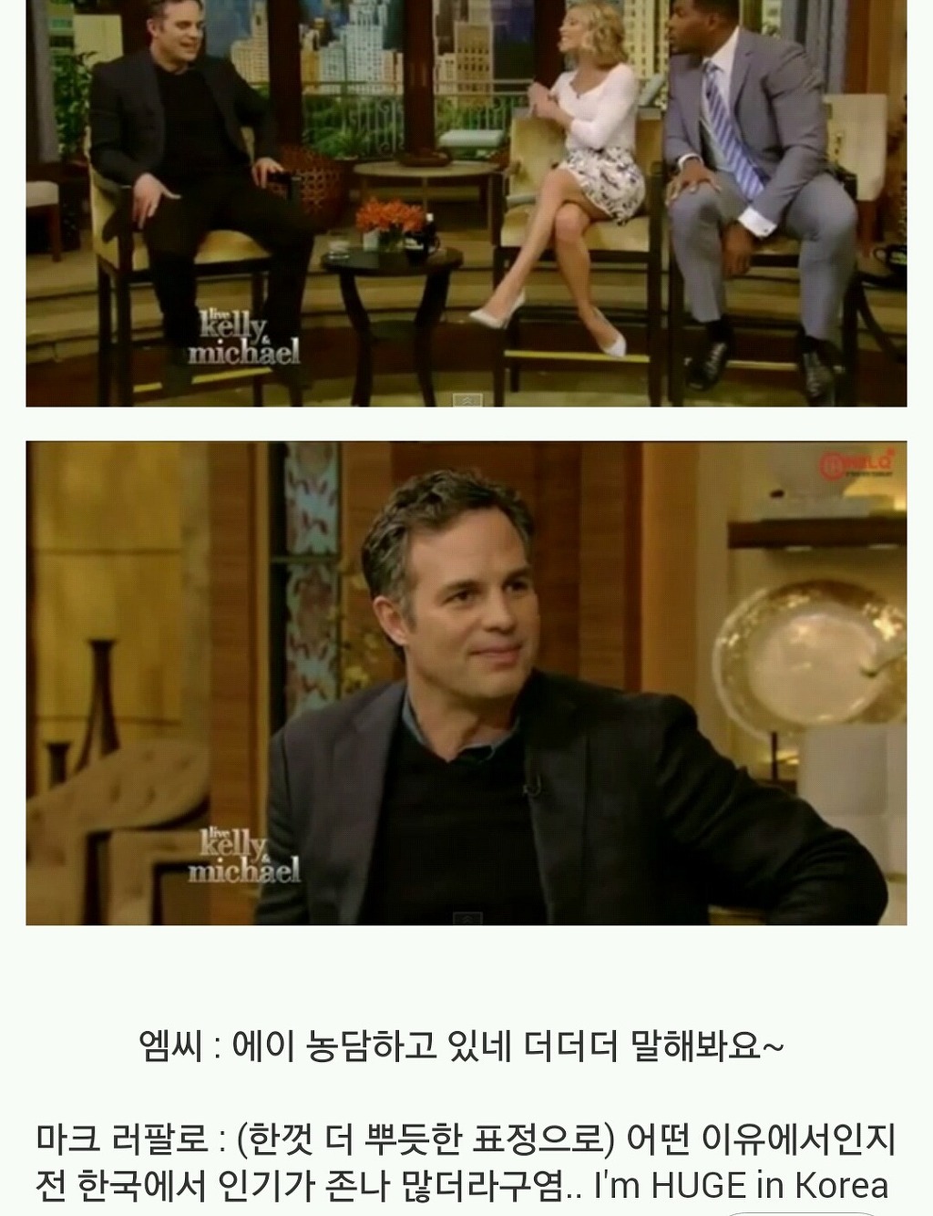 한국으로 이사오고 싶다는 마크 러팔로 jpg | 인스티즈