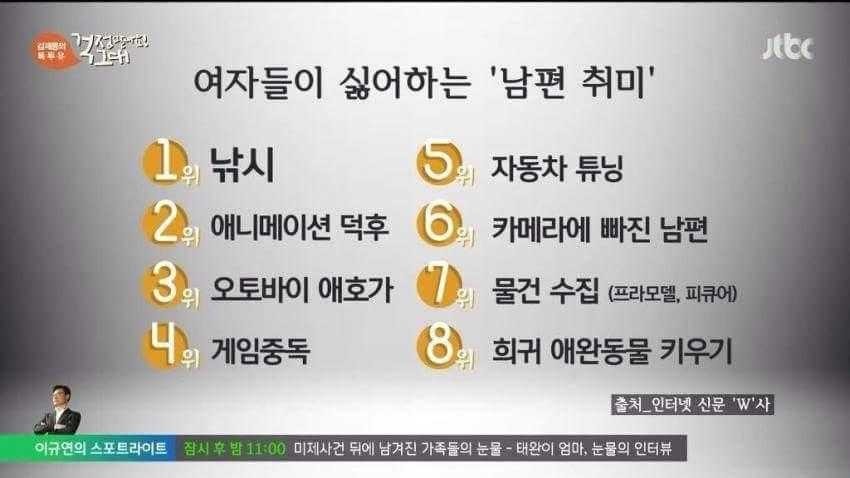 여자들이 싫어하는 남편 취미 | 인스티즈
