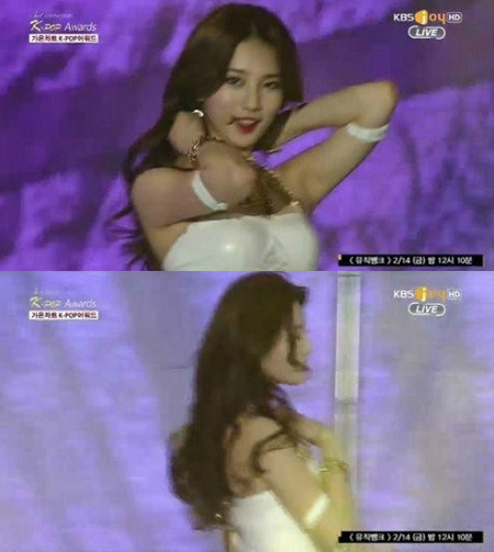 코디의 실수로 옷끈이 풀어진 방송사고를 수습하는 20살 수지 | 인스티즈