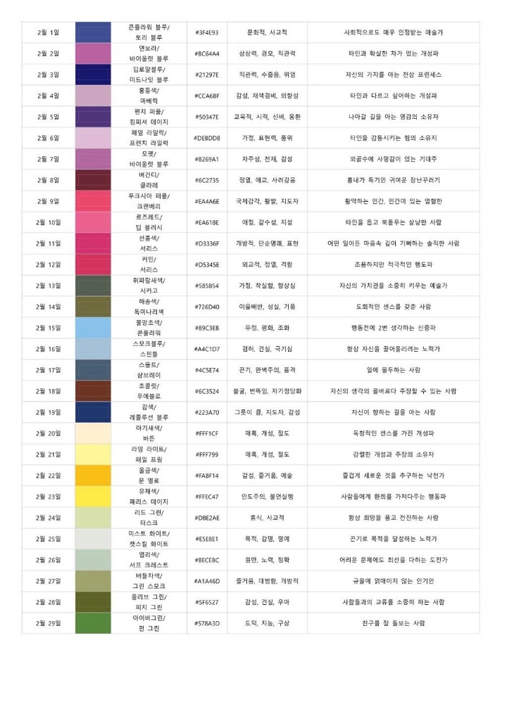 자신의 탄생색 알아보기 | 인스티즈